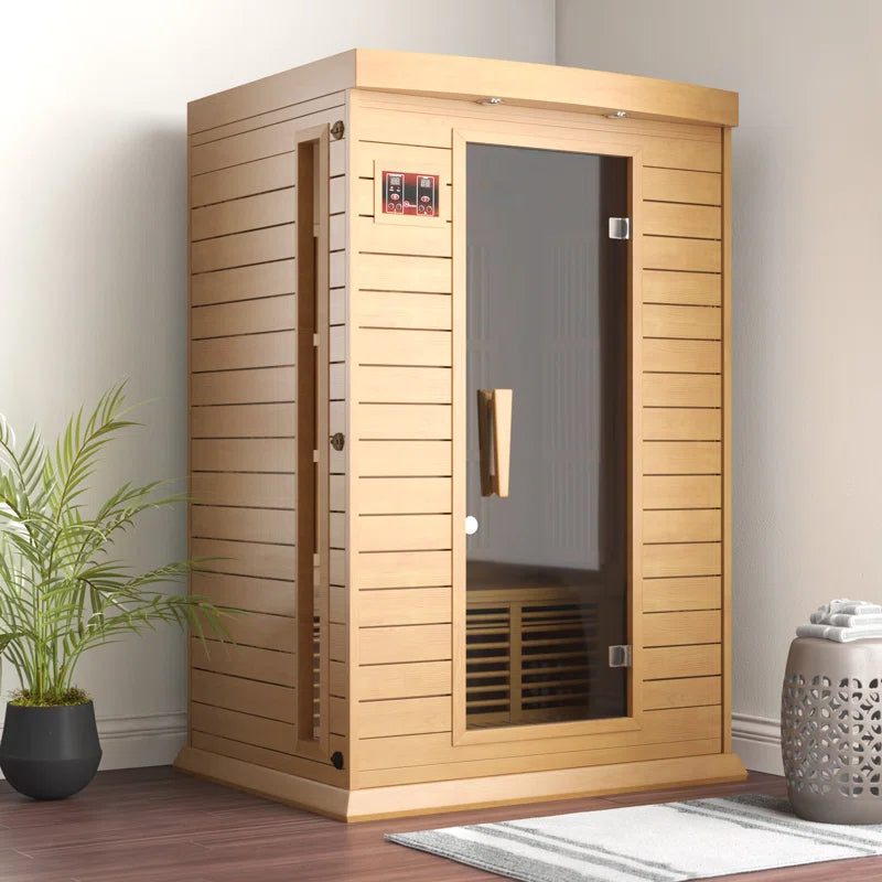 Maxxus 2 - Person Bluetooth Compatible FAR Infrared Sauna in Hemlock