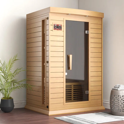 Maxxus 2 - Person Bluetooth Compatible FAR Infrared Sauna in Hemlock
